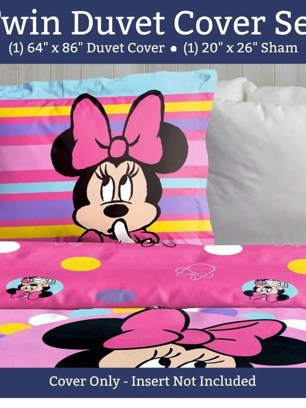 Pink Minnie Mouse Kids Duvet & Sham Set - NWOT
